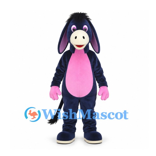 Donkey Mascot Costume in Navy with Pink Belly