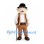 Alpine Man Mascot Costume with Black Hat and Brown Trousers