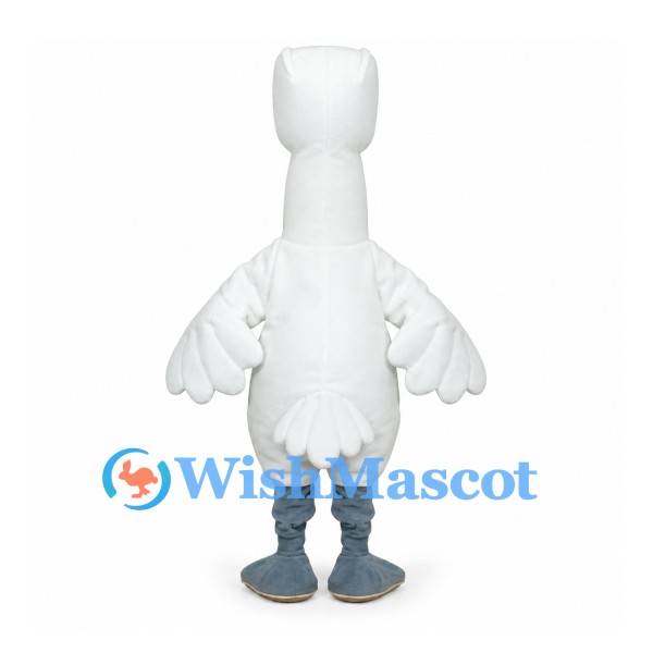 Goose Mascot Costume in White with Orange Beak and Gray Feet