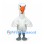 Goose Mascot Costume in White with Orange Beak and Gray Feet