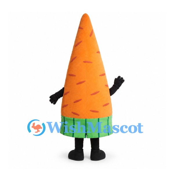 Carrot Mascot Costume in Orange with Green Cuff