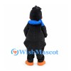 Penguin Mascot Costume with Blue Scarf and Orange Beak