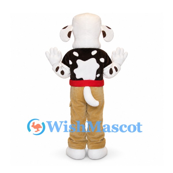 Dog Mascot Costume with White Chef Hat and Red Scarf