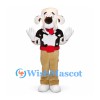 Dog Mascot Costume with White Chef Hat and Red Scarf