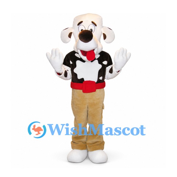 Dog Mascot Costume with White Chef Hat and Red Scarf