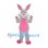 Rabbit Mascot Costume in Gray with Pink Belly and Paws
