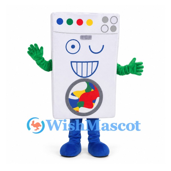 Washing Machine Mascot Costume with Colorful Controls