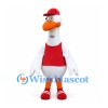 Goose Mascot Costume with Red Cap and Tank Top