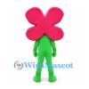 Flower Mascot Costume with Pink Petals and Green Stem