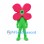 Flower Mascot Costume with Pink Petals and Green Stem
