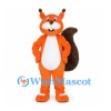 Squirrel Mascot Costume in Orange with Large Brown Tail