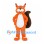 Squirrel Mascot Costume in Orange with Large Brown Tail