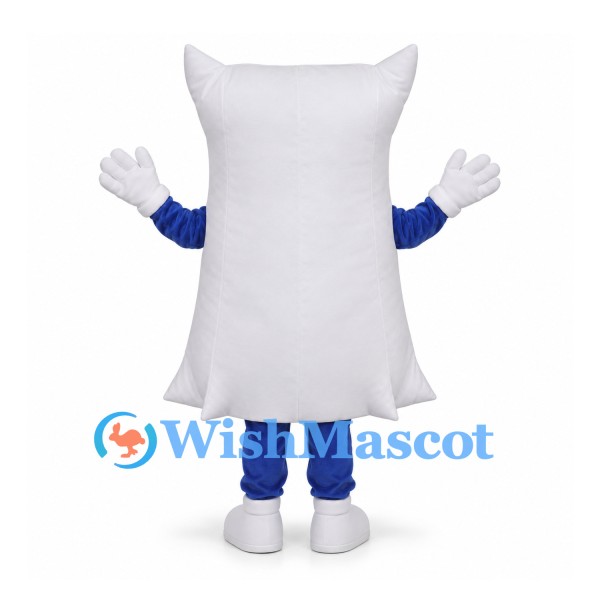 Pillow Mascot Costume in White with Blue Legs