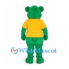 Bear Mascot Costume in Green with Yellow T-Shirt
