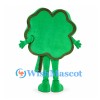 Shamrock Mascot Costume in Green with Brown Outline