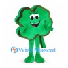 Shamrock Mascot Costume in Green with Brown Outline