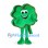 Shamrock Mascot Costume in Green with Brown Outline