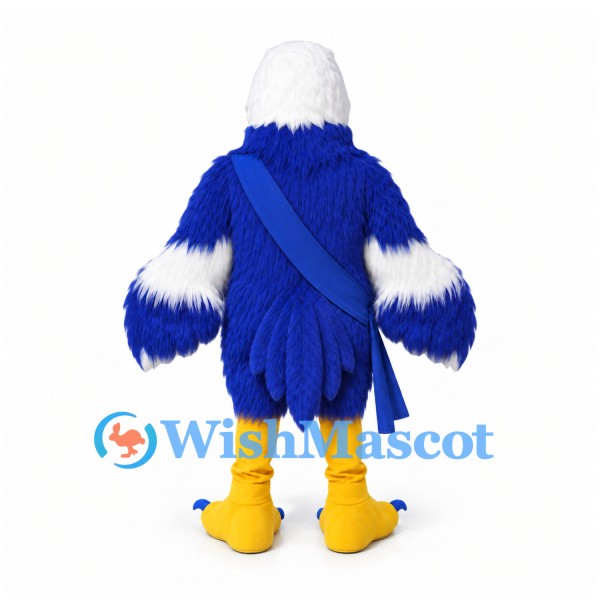 Eagle Mascot Costume in Blue and White with Sash
