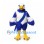 Eagle Mascot Costume in Blue and White with Sash