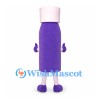 Bottle Mascot Costume in Purple with Pink Cap