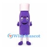 Bottle Mascot Costume in Purple with Pink Cap