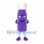 Bottle Mascot Costume in Purple with Pink Cap