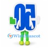 Number 50 Mascot Costume in Blue with Green Legs