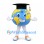 Earth Mascot Costume with Black Graduation Cap