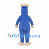 Dog Mascot Costume in Blue with Sailor Hat