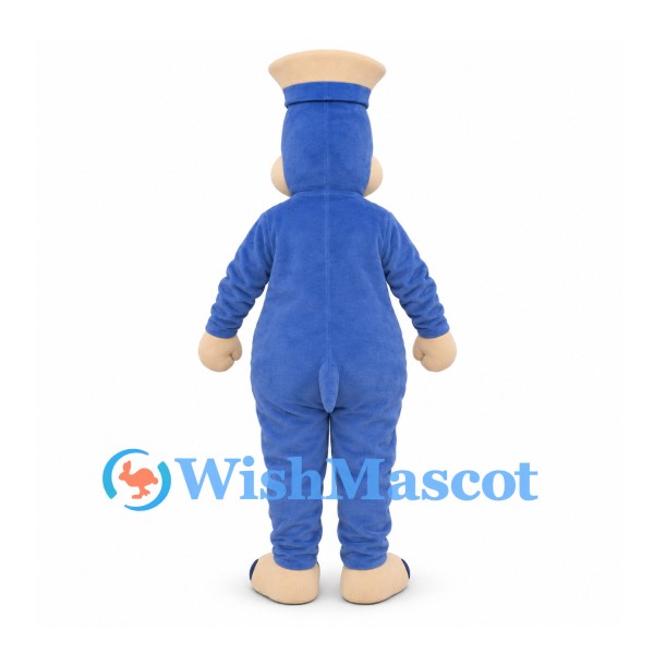 Dog Mascot Costume in Blue with Sailor Hat