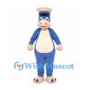 Dog Mascot Costume in Blue with Sailor Hat