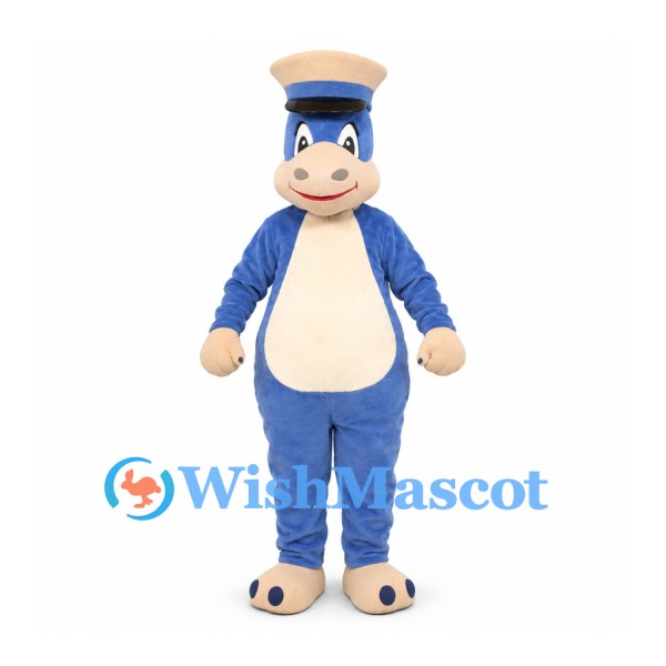 Dog Mascot Costume in Blue with Sailor Hat