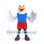 Eagle Mascot Costume with Blue Shirt and Red Shorts