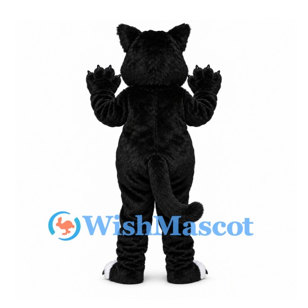 Cat Mascot Costume in Black and White with Pink Nose