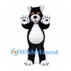 Cat Mascot Costume in Black and White with Pink Nose