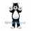 Cat Mascot Costume in Black and White with Pink Nose