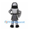 Knight Mascot Costume with Gray Armor and Shield