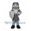 Knight Mascot Costume with Gray Armor and Shield
