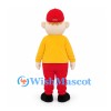Boy Mascot Costume with Red Cap and Yellow Shirt