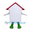 House Mascot Costume in White with Red Roof