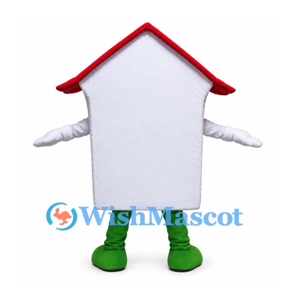 House Mascot Costume in White with Red Roof