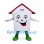 House Mascot Costume in White with Red Roof