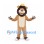 Lion Mascot Costume in Brown with Gold Crown