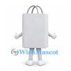 Shopping Bag Mascot Costume with Colorful Panels and Gray Handles