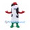 Milk Carton Mascot Costume with Cow Print and Red Cap