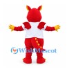 Dragon Mascot Costume in Red with White T-Shirt