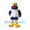 Eagle Mascot Costume in Navy and White with Yellow Feet