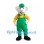 Elephant Mascot Costume with Green Cap and Overalls