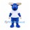Moose Mascot Costume in Blue with White T-Shirt