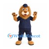 Lion Mascot Costume with Navy Uniform and Cap